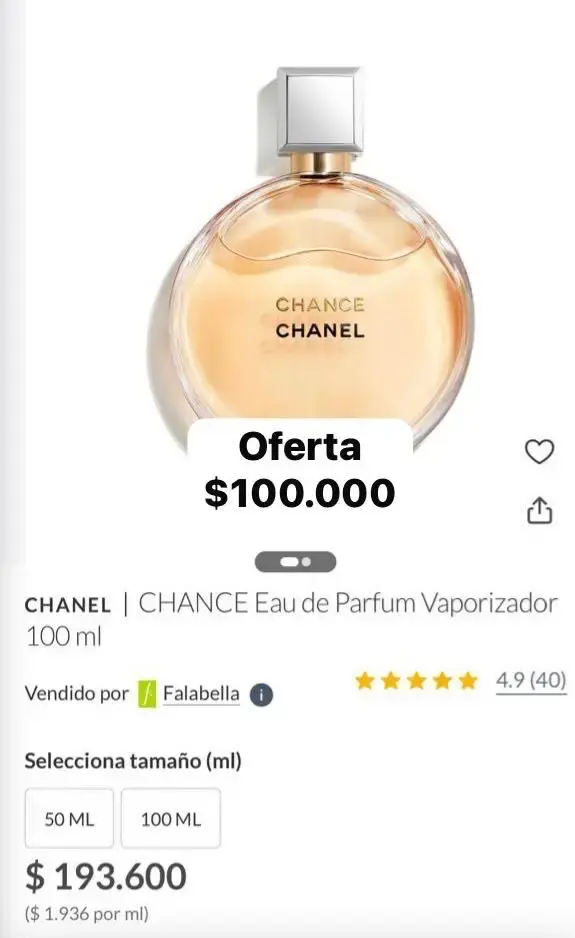 Perfume Chanel Chance Eau de Parfum 100 ml