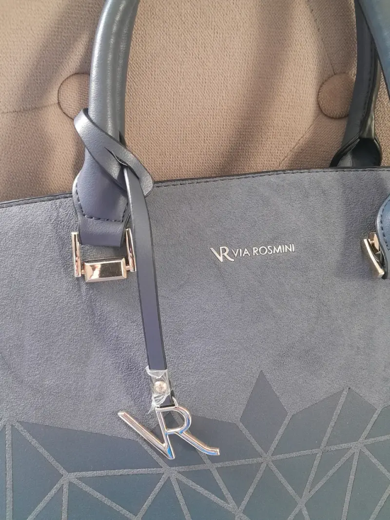 Cartera azul Via Rosmini con diseño geométrico - 2