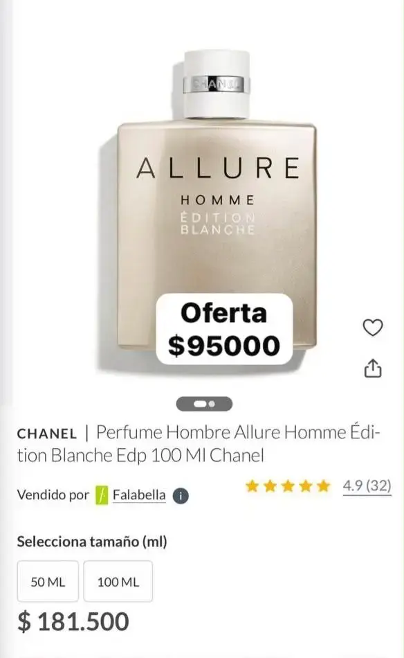 Perfume Chanel Allure Homme Édition Blanche 100 ml