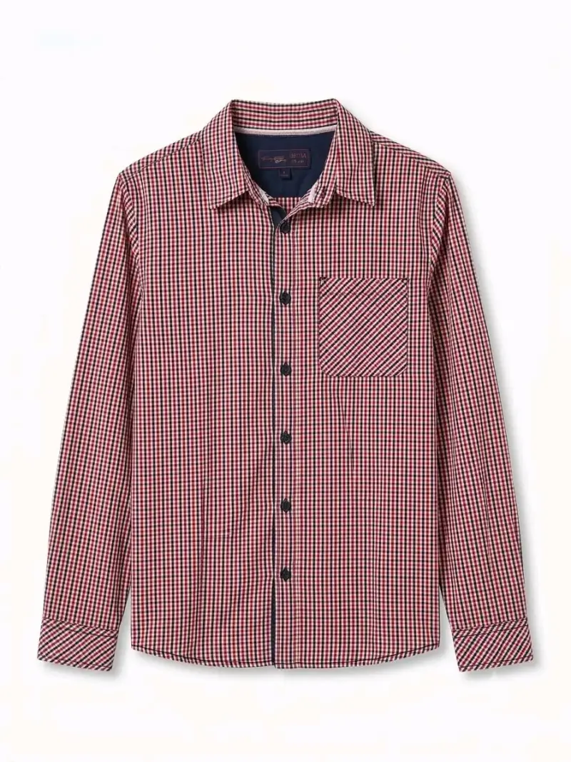 Camisa a cuadros manga larga para hombre