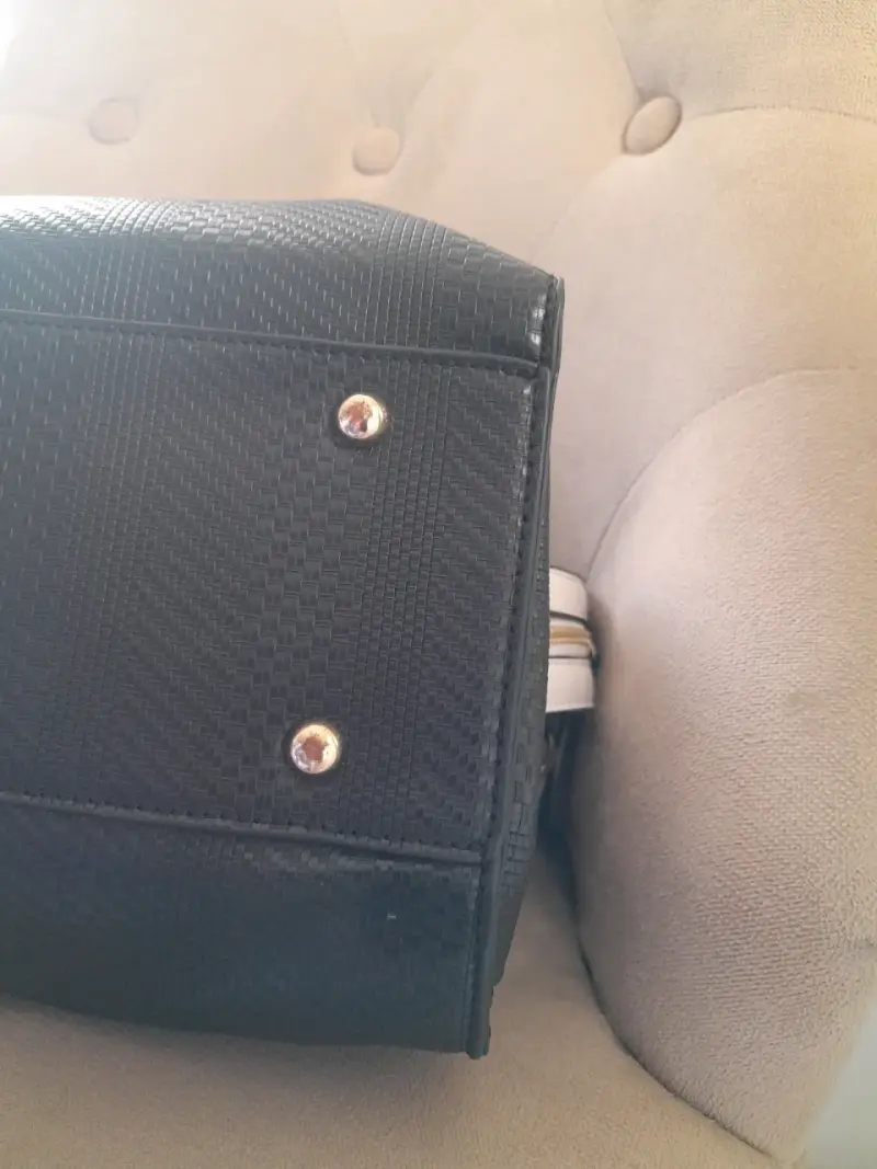 Bolso de mano negro con asas blancas Gacel - 3