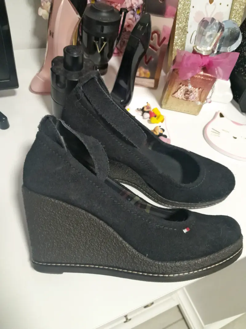 Zapatos de cuña negros Tommy Hilfiger para mujer