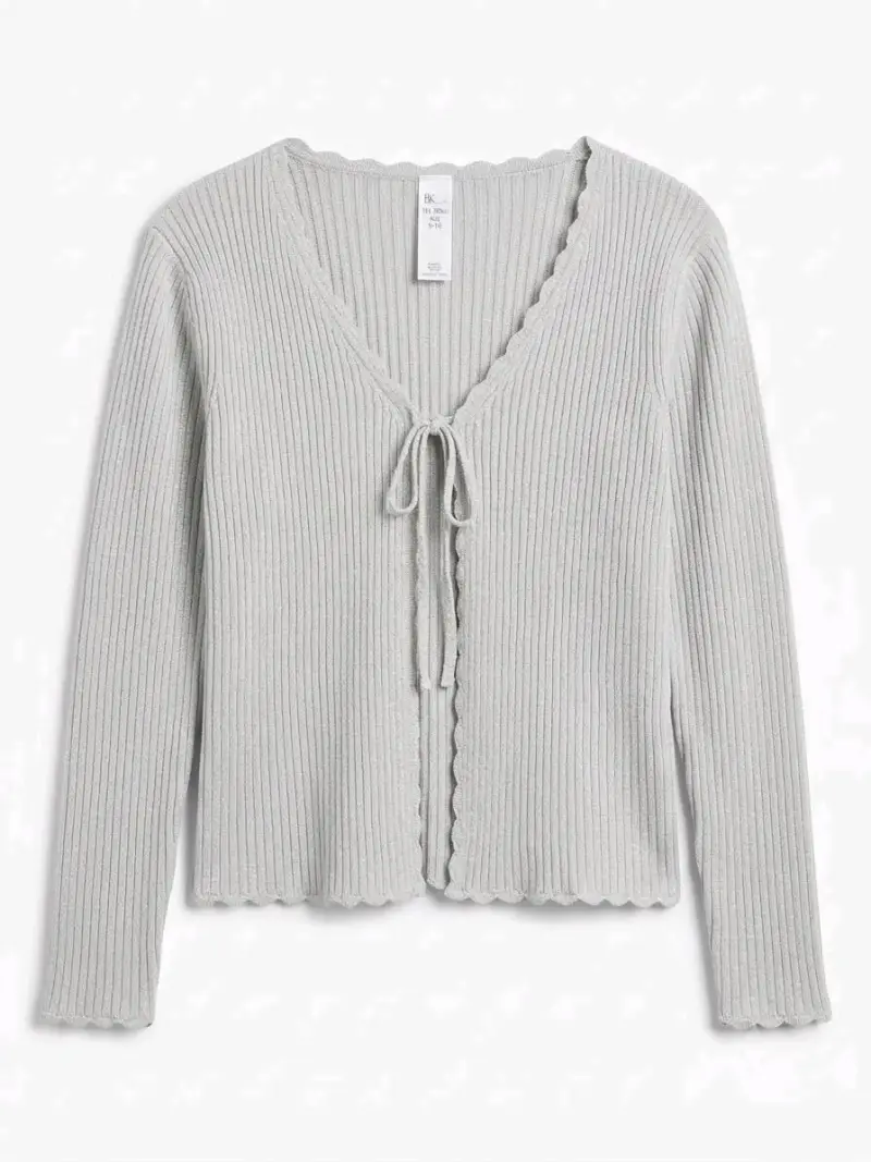 Cárdigan gris de punto para mujer