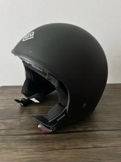 Casco de moto negro Paseed con visera - miniatura 3