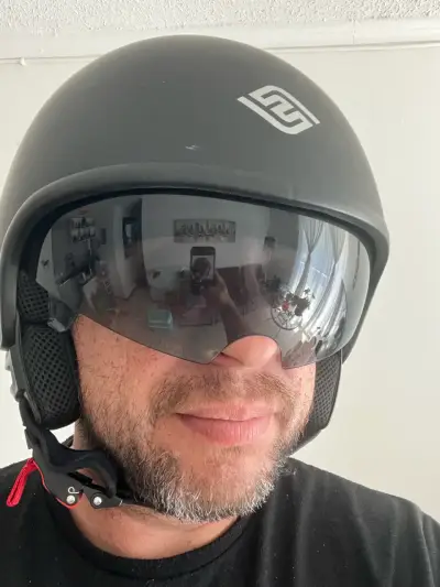 Casco de moto negro Paseed con visera - miniatura 5