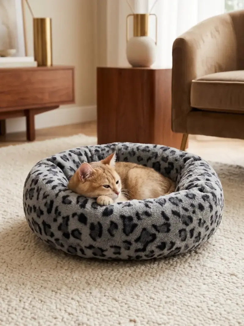 Cama de polar acolchada para mascotas - 2