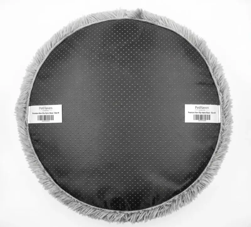 Cama redonda para mascotas gris suave - 4