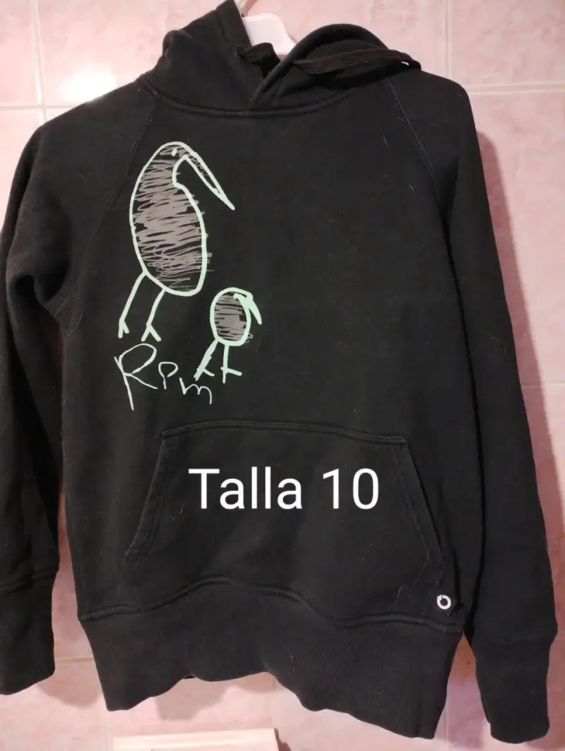 Polerón negro con diseño de aves talla 10 - 1