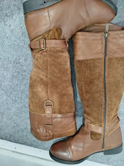 Botas de cuero marrón con cierre lateral Gacel - miniatura 2