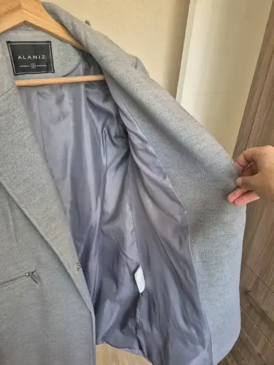 Abrigo gris de lana Alaniz para mujer - miniatura 3