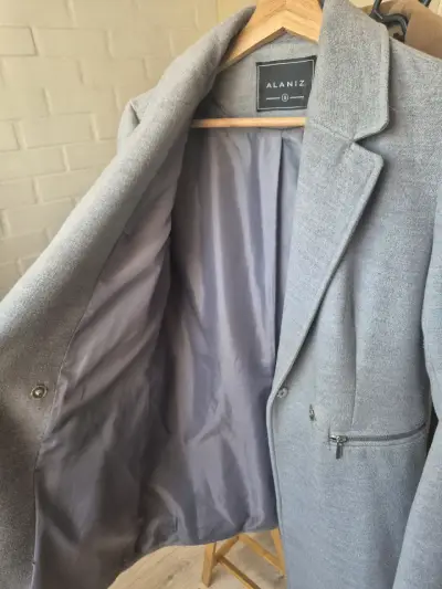 Abrigo gris de lana Alaniz para mujer - miniatura 4