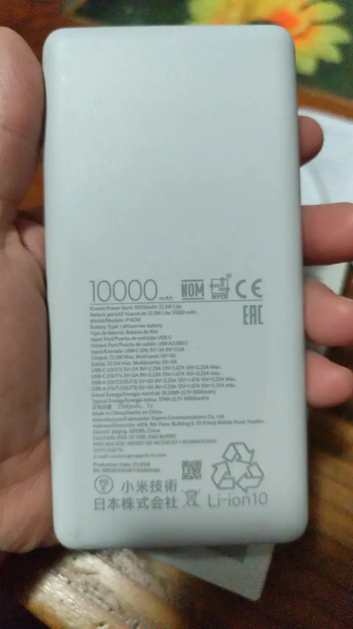 Power Bank Xiaomi 10000mAh Blanco - 3