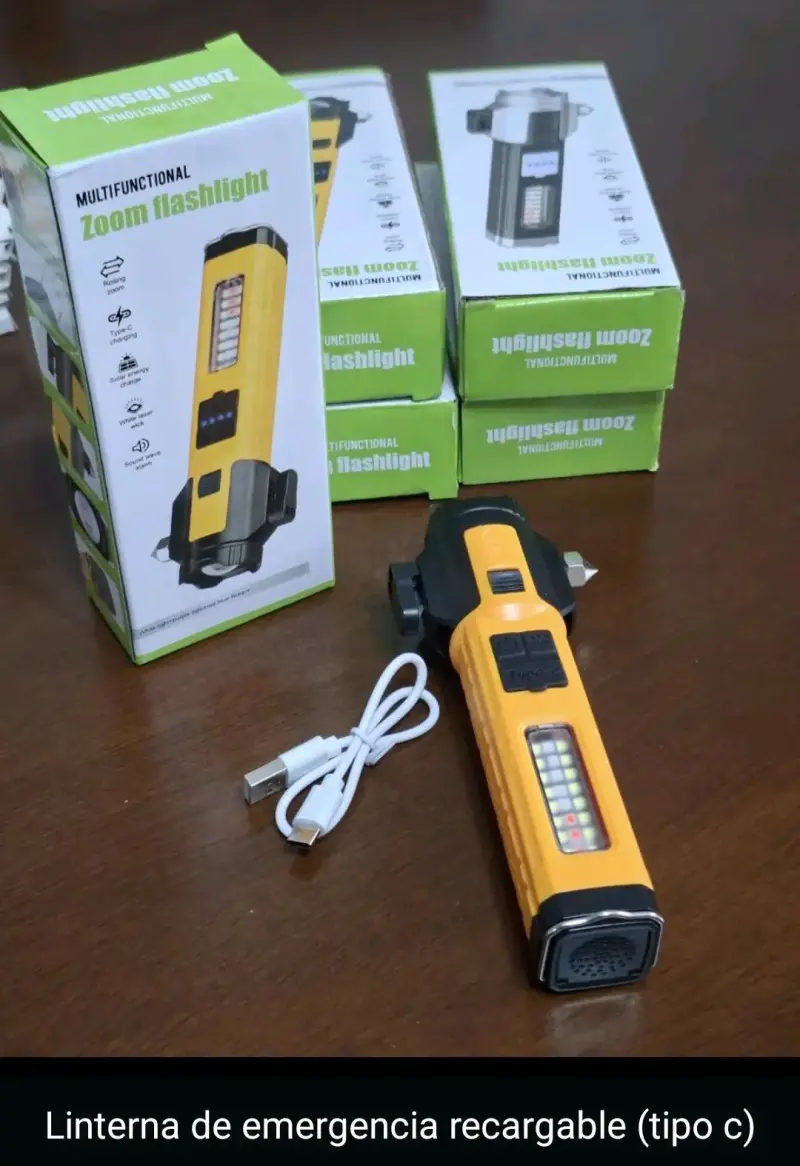 Linterna de emergencia recargable con zoom - 3