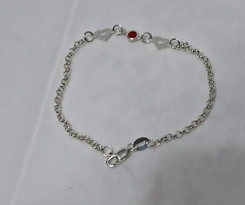 Pulsera de plata con dijes y piedras - 4