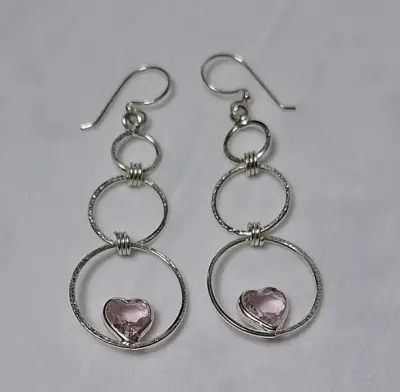 Set de aros colgantes de plata con piedras de colores - miniatura 2