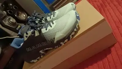 Zapatillas de trekking Mammut gris y azul - miniatura 1
