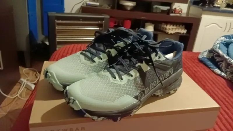 Zapatillas de trekking Mammut gris y azul - 2