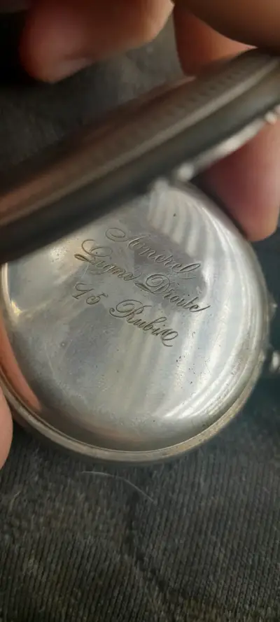 Reloj de Bolsillo Antiguo Plateado - miniatura 8