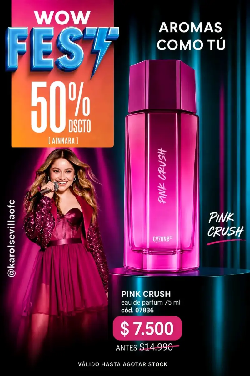 Perfume Pink Crush Cyzone 75 ml