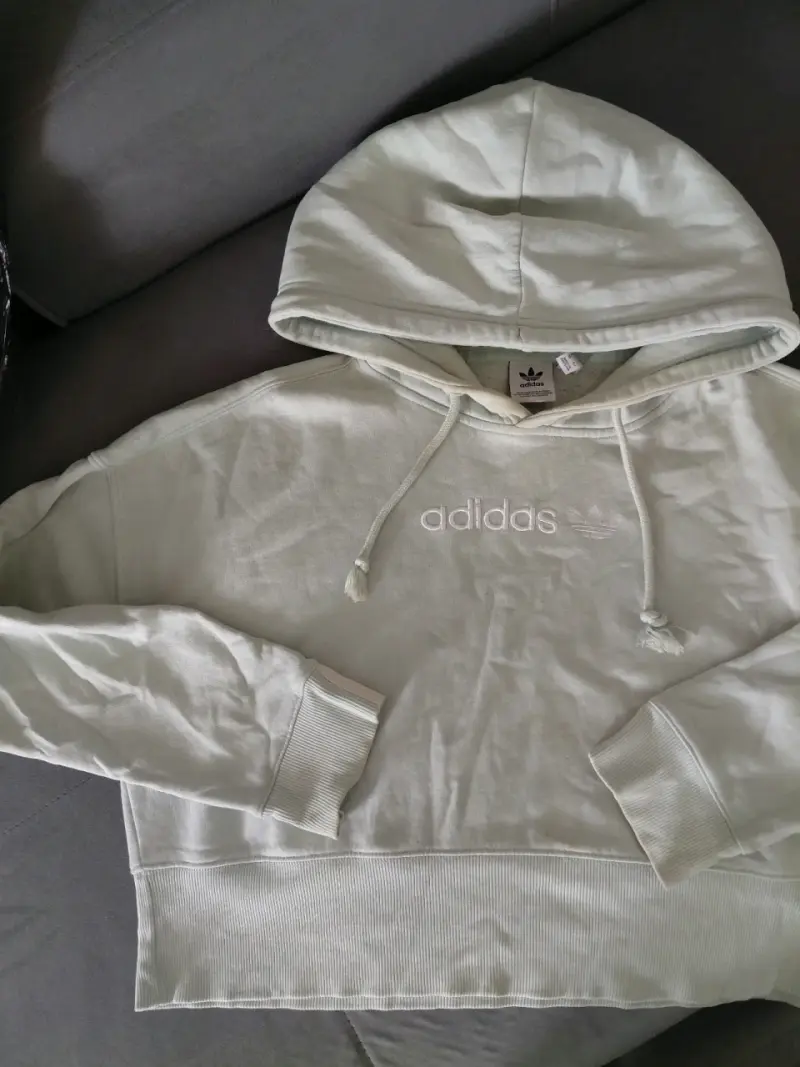Polerón con capucha Adidas blanco
