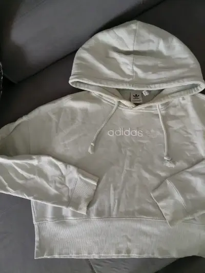 Polerón con capucha Adidas blanco - miniatura 1