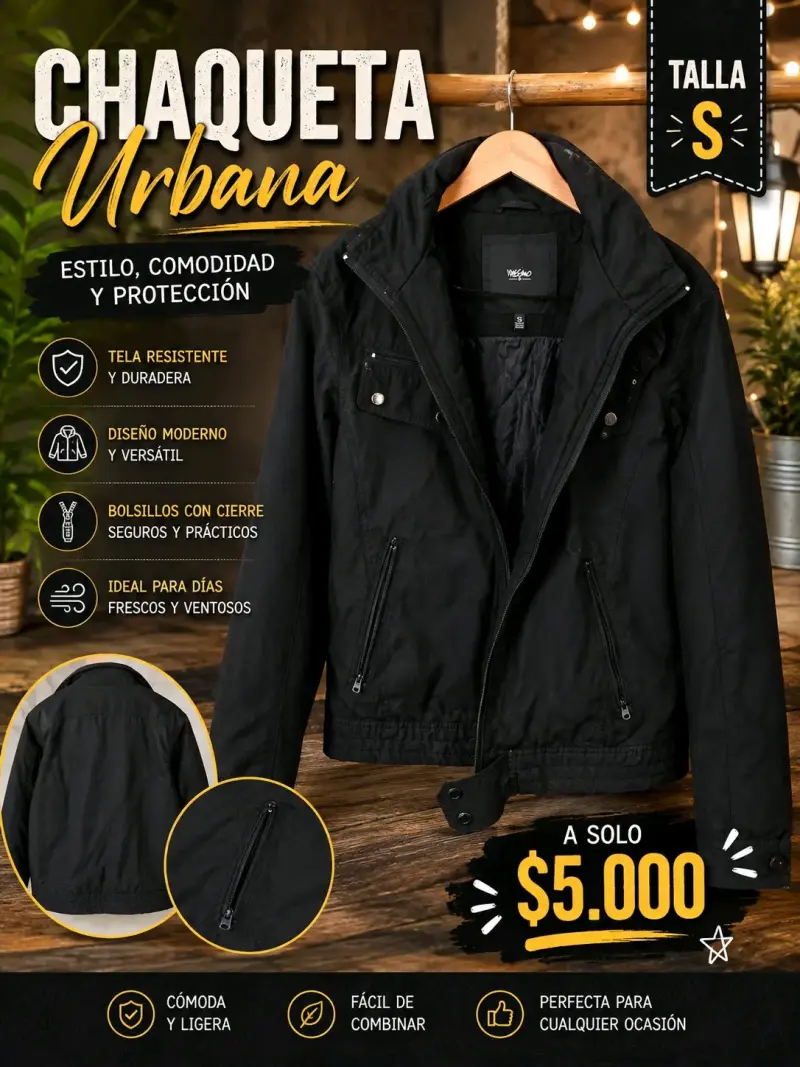 Polerón cómodo y abrigador talla S - 2