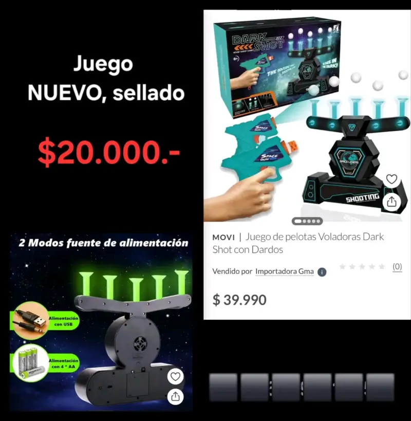Juego de Pelotas Voladoras Dark Shot con Dardos