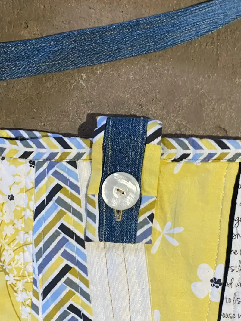 Handmade Quilted Denim Tote Bag - 4