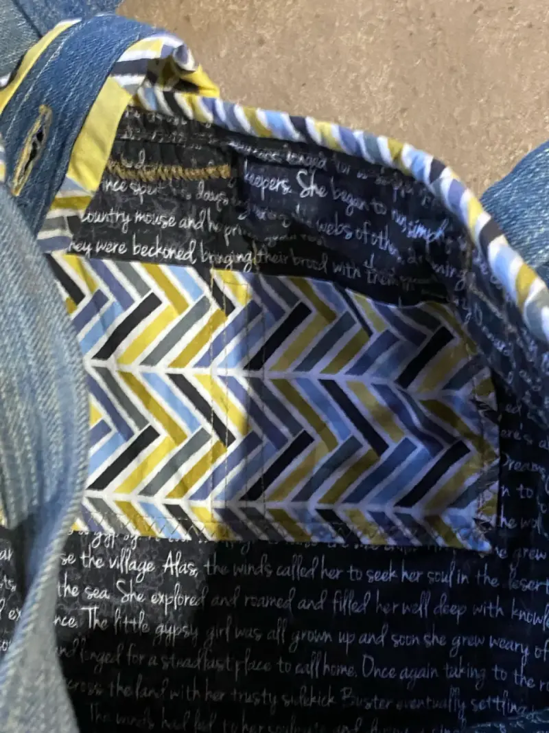 Handmade Quilted Denim Tote Bag - 6