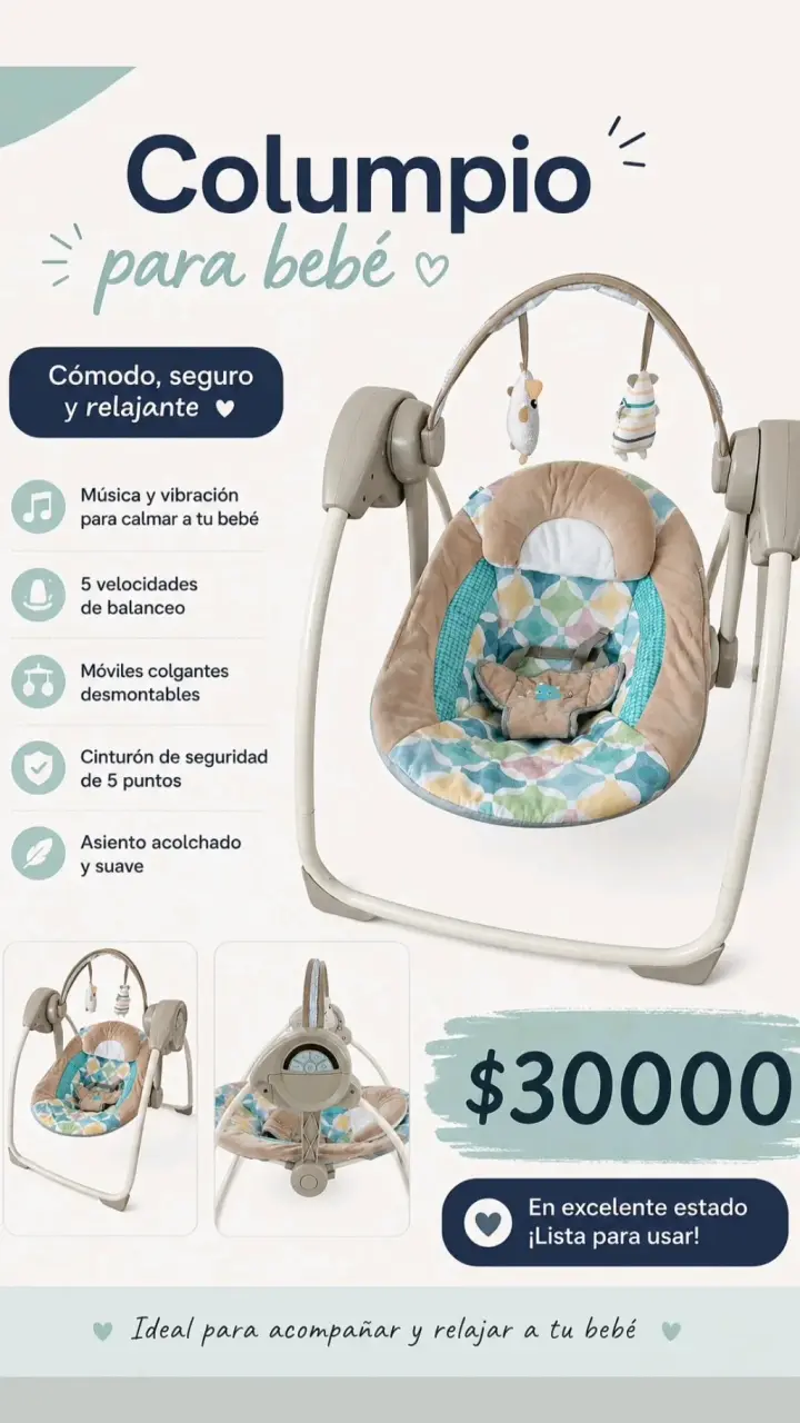 Columpio para bebé con música y vibración - 1