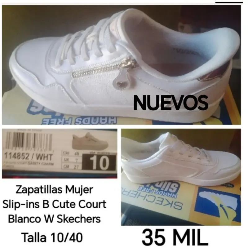 Zapatillas Mujer Blancas Skechers Slip-ins Talla 40
