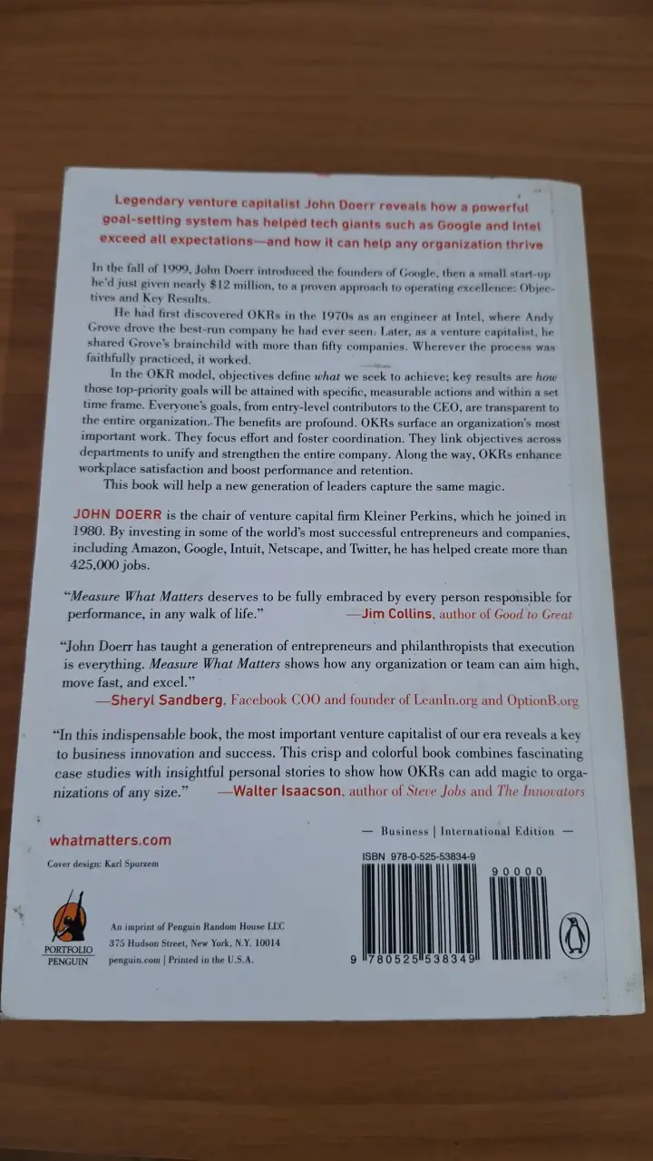 Libro Measure What Matters de John Doerr - 2