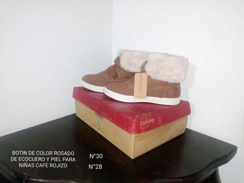 Botines de ecocuero rosado para niñas Colloky