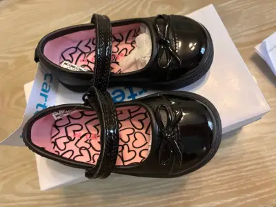 Zapatos de charol para niña Carter's negros - miniatura 1