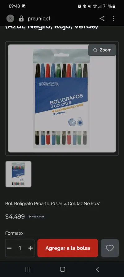 Bolígrafos Proarte 4 Colores 10 Unidades - miniatura 3