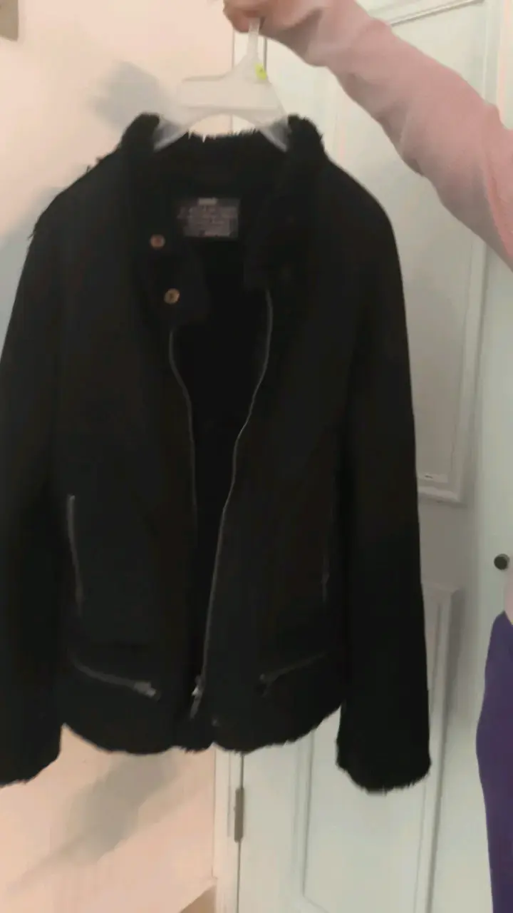 Chaqueta negra de invierno con forro - 2