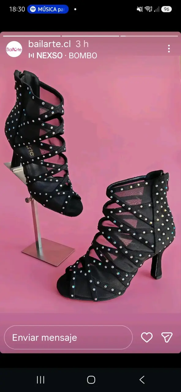 Zapatos de baile negros con cristales