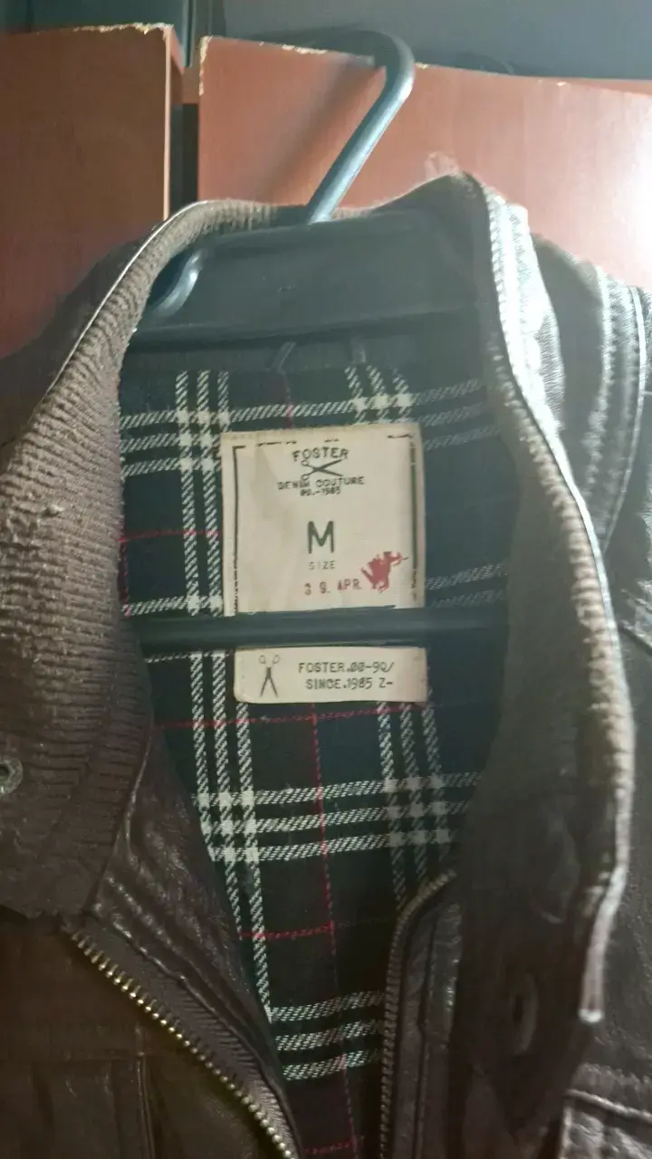 Chaqueta de cuero marrón Foster talla M - 2