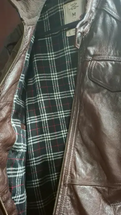 Chaqueta de cuero marrón Foster talla M - miniatura 4