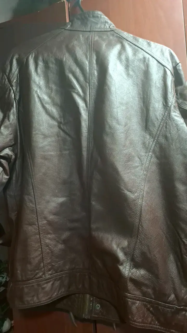 Chaqueta de cuero marrón Foster talla M - 5