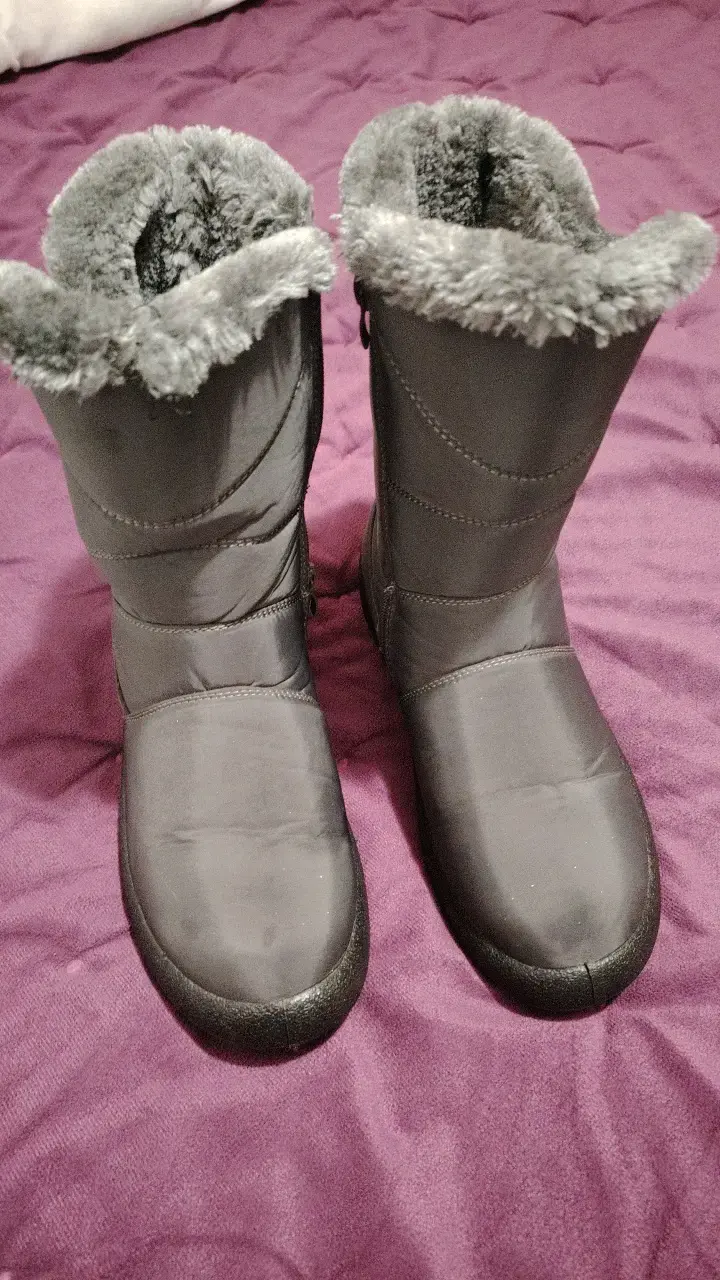 Botas de invierno gris con forro polar - 3