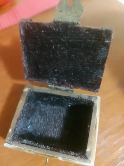 Joyero de hueso natural repujado en bronce - miniatura 2