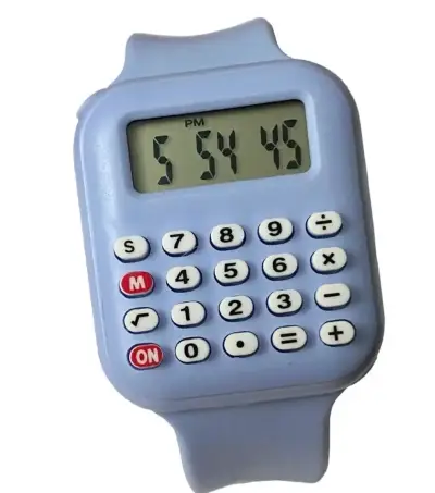 Reloj calculadora digital azul para niños, nuevo. - miniatura 1