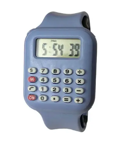 Reloj calculadora digital azul para niños, nuevo. - miniatura 2