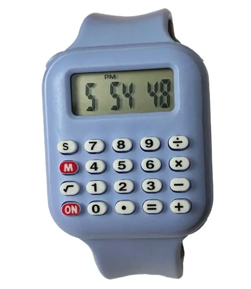 Reloj calculadora digital azul para niños, nuevo. - 5