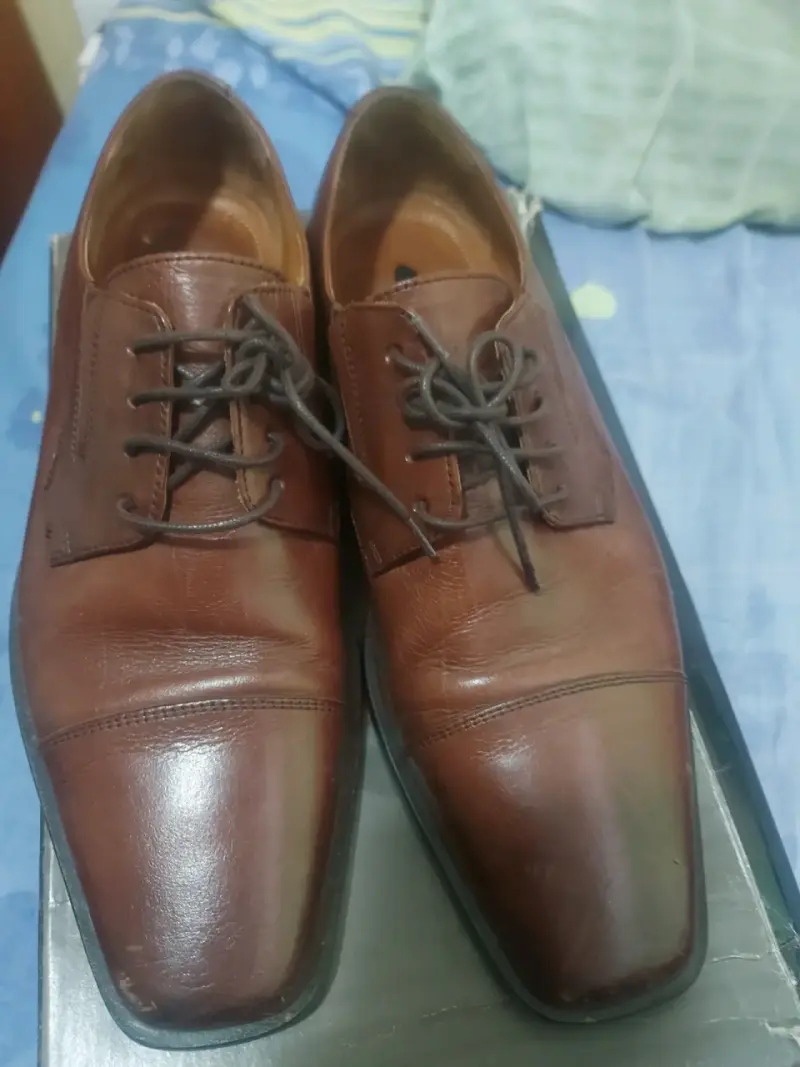 Zapatos de cuero marrón para hombre gino talla 41 - 1
