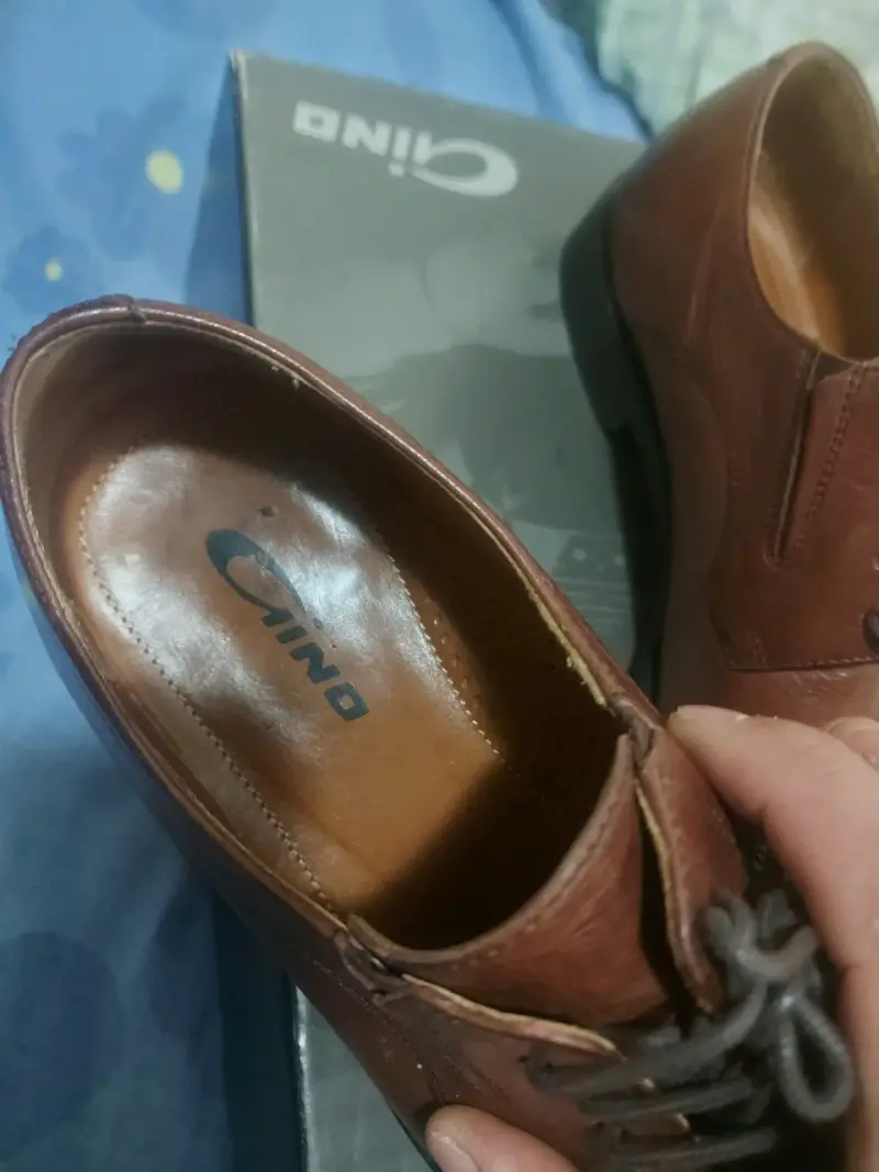 Zapatos de cuero marrón para hombre gino talla 41 - 2