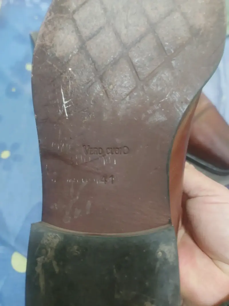 Zapatos de cuero marrón para hombre gino talla 41 - 3