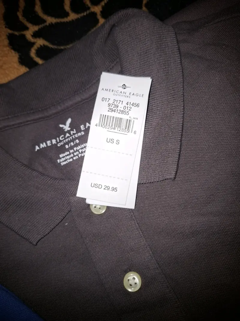 Poleras tipo polo American Eagle en azul y marrón - 4
