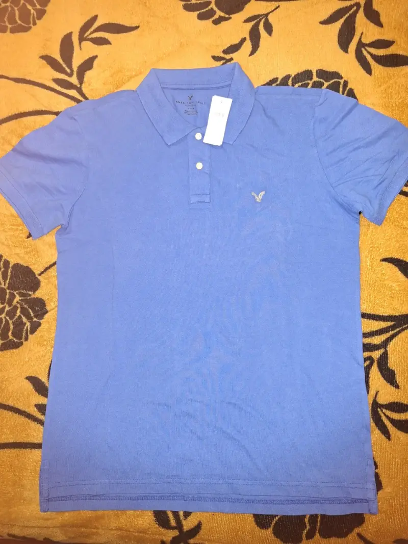 Poleras tipo polo American Eagle en azul y marrón - 5
